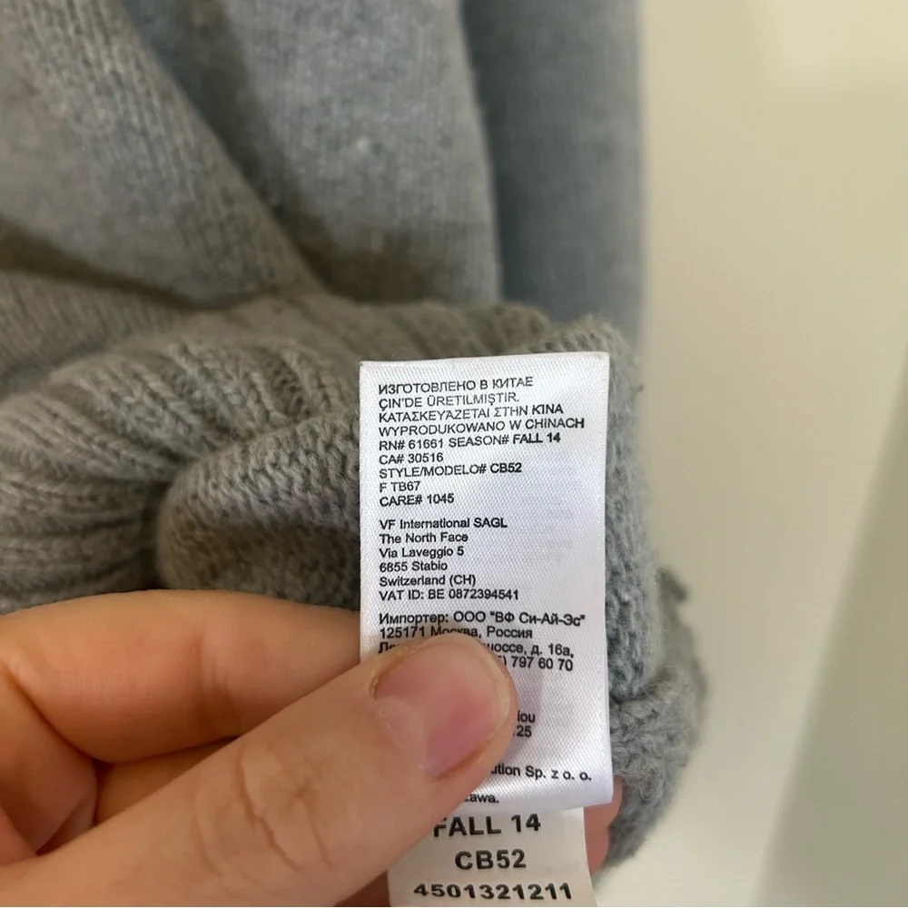 The‎ North Face Sweater Mens Medium Grey Cotton Wool Blend Crew Neck CB52